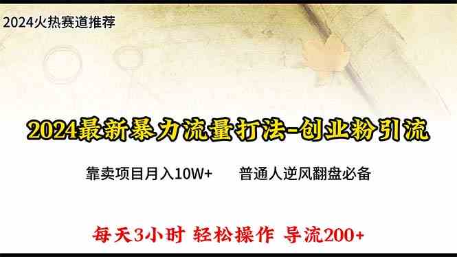 (10151期)2024年最新暴力流量打法,每日导入300+,靠卖项目月入10W+-3YVIP资源库