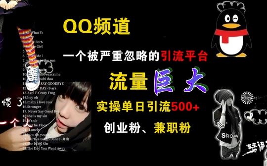 QQ频道,一个被严重忽略的引流平台,流量巨大 实操单日引流500+创业粉兼职粉【揭秘】-3YVIP资源库