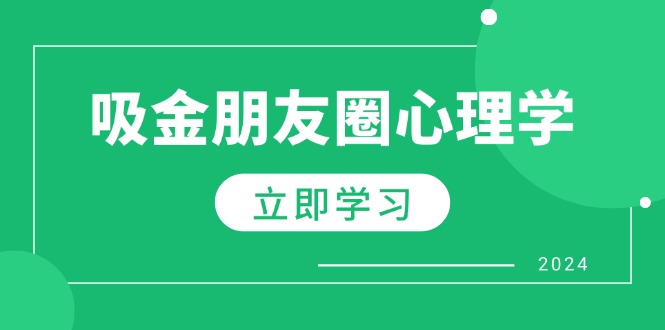 (12899期)朋友圈吸金心理学:揭秘心理学原理,增加业绩,打造个人IP与行业权威-3YVIP资源库