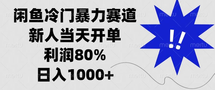 (13660期)闲鱼冷门暴力赛道,新人当天开单,利润80%,日入1000+-3YVIP资源库