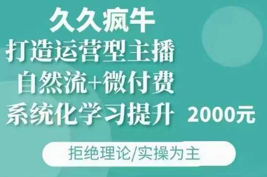 久久疯牛·自然流+微付费(12月23更新)打造运营型主播,包11月+12月-3YVIP资源库