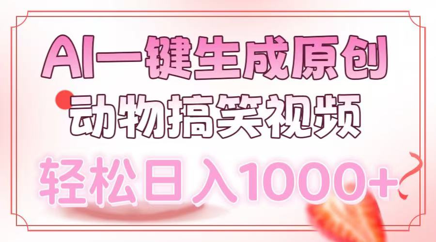 (13884期)AI一键生成原创动物搞笑视频,轻松日入1000+-3YVIP资源库