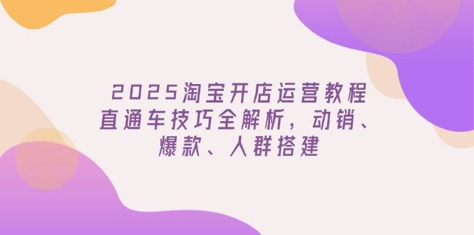 (14389期)2025淘宝开店运营教程更新,直通车技巧全解析,动销、爆款、人群搭建-3YVIP资源库