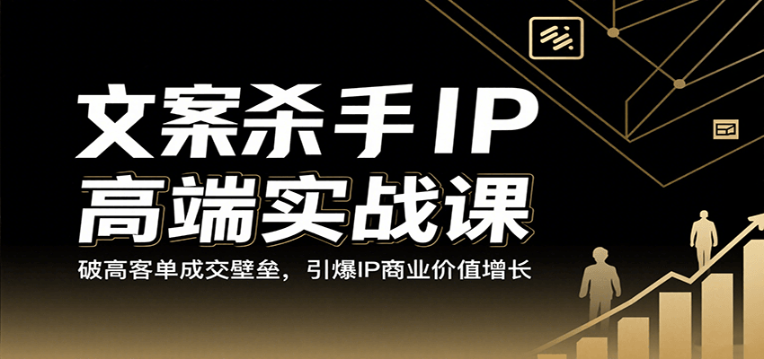文案杀手IP高端实战课:破高客单成交壁垒,引爆IP商业价值增长-3YVIP资源库