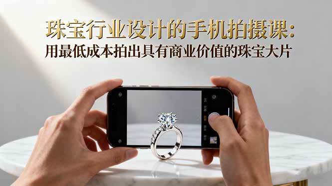 (16385期)珠宝行业设计的手机拍摄课:用最低成本拍出具有商业价值的珠宝大片!-3YVIP资源库