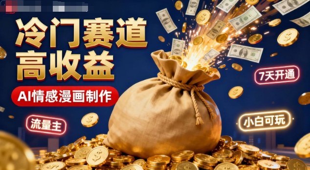 公众号冷门赛道,用AI做情感漫画,7天开通流量主,操作简单,小白可玩-3YVIP资源库