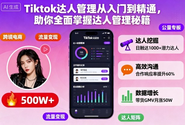 Tiktok达人管理从入门到精通,助你全面掌握达人管理秘籍-3YVIP资源库