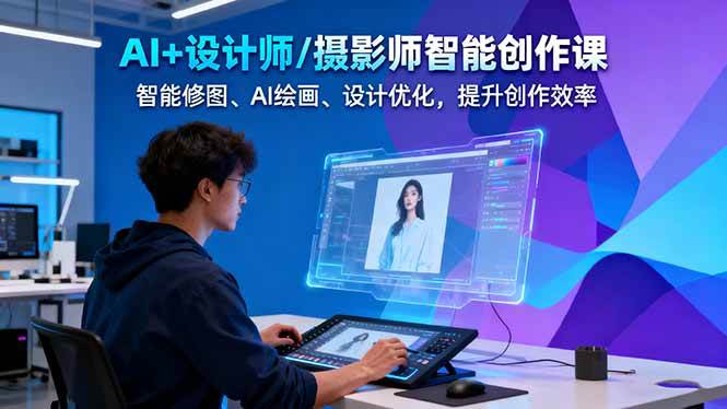 (16398期)AI+设计师/摄影师智能创作课:智能修图、AI绘画、设计优化,提升创作效率-3YVIP资源库