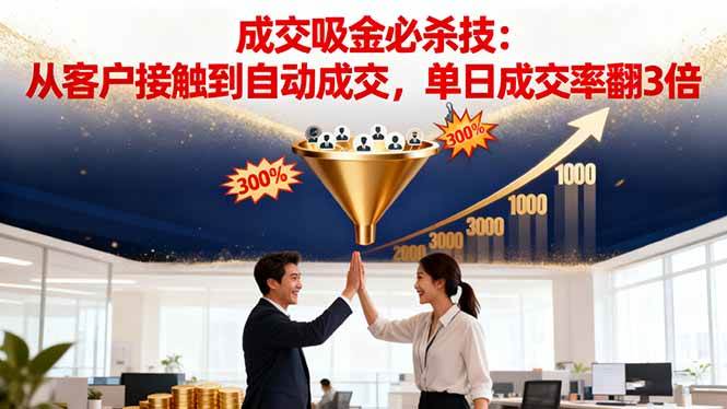 (16432期)吸金成交营销必杀技:从客户接触到自动成交,单日成交率翻3倍-3YVIP资源库