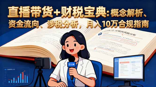 (16444期)直播带货+财税宝典:概念解析、资金流向、涉税分析,月入10万合规指南-3YVIP资源库