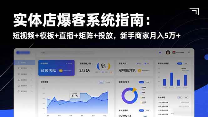(16541期)实体店爆客系统指南:短视频+模板+直播+矩阵+投放,新手商家月入5万+