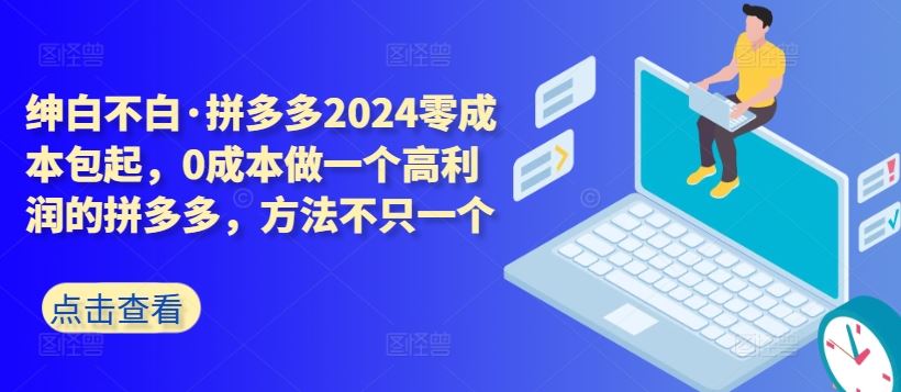 拼多多2024零成本包起，0成本做一个高利润的拼多多，方法不只一个-3YVIP资源库