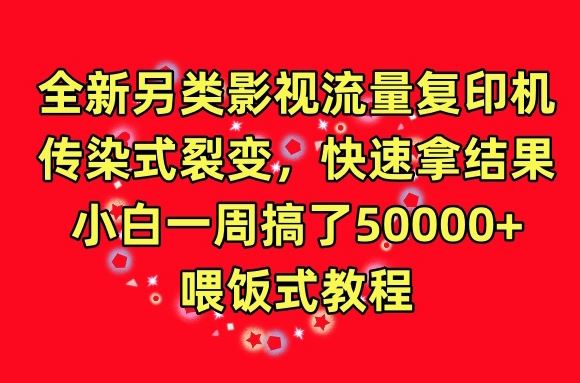 全新另类影视流量复印机，传染式裂变，快速拿结果，小白一周搞了50000+，喂饭式教程【揭秘】-3YVIP资源库