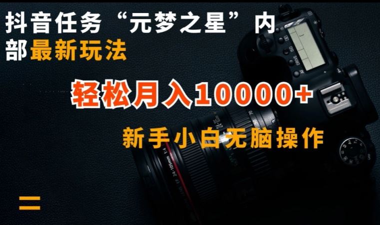 抖音任务“元梦之星”内部最新玩法，新手小白无脑操作，轻松月入10000+【揭秘】-3YVIP资源库