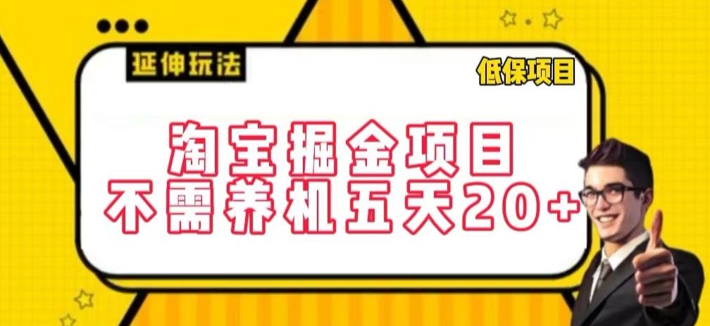 淘宝掘金项目，不需养机，五天20+，每天只需要花三四个小时【揭秘】-3YVIP资源库