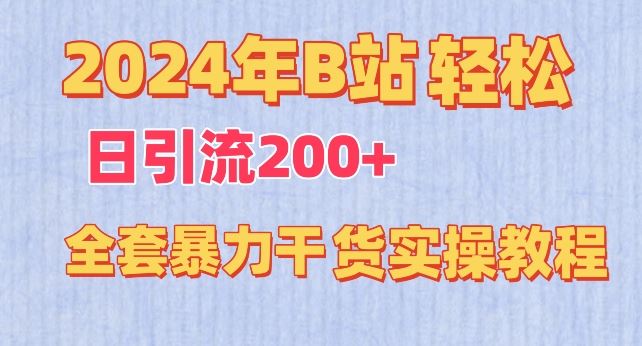 2024年B站轻松日引流200+的全套暴力干货实操教程【揭秘】-3YVIP资源库