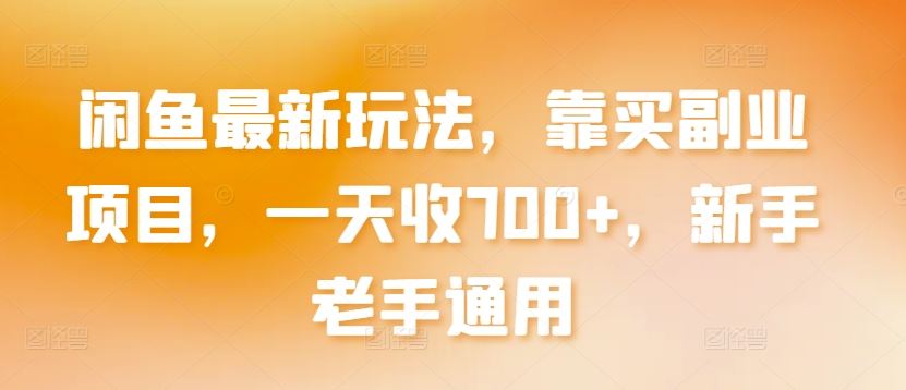 闲鱼最新玩法，靠买副业项目，一天收700+，新手老手通用【揭秘】-3YVIP资源库