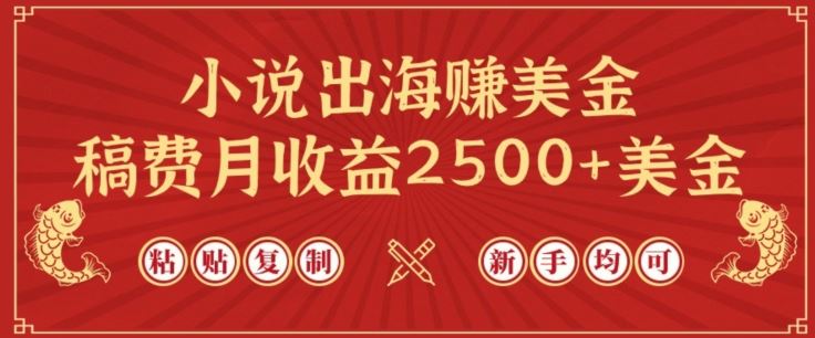 小说出海赚美金，稿费月收益2500+美金，仅需chatgpt粘贴复制，新手也能玩转【揭秘】-3YVIP资源库