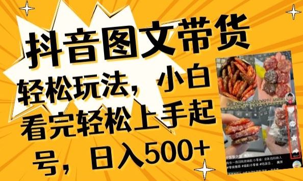 抖音图文带货已过时?那你不如仔细看看这个，小白看完轻松上手起号，日入500+不是梦【揭秘】-3YVIP资源库