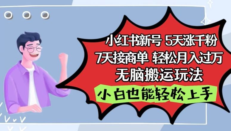 小红书影视泥巴追剧5天涨千粉，7天接商单，轻松月入过万，无脑搬运玩法【揭秘】-3YVIP资源库