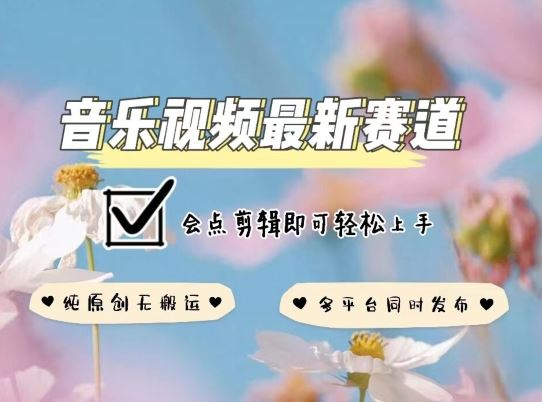 音乐视频赛道最新玩法，纯原创不违规，可所有平台同时发布，会点剪辑即可轻松拿捏【揭秘】-3YVIP资源库