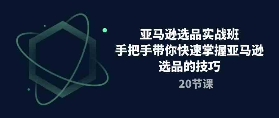 亚马逊选品实战班，手把手带你快速掌握亚马逊选品的技巧（20节课）-3YVIP资源库