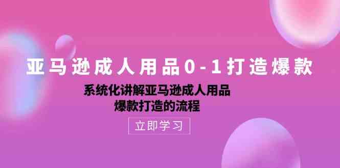 亚马逊成人用品0-1打造爆款：系统化讲解亚马逊成人用品爆款打造的流程-3YVIP资源库