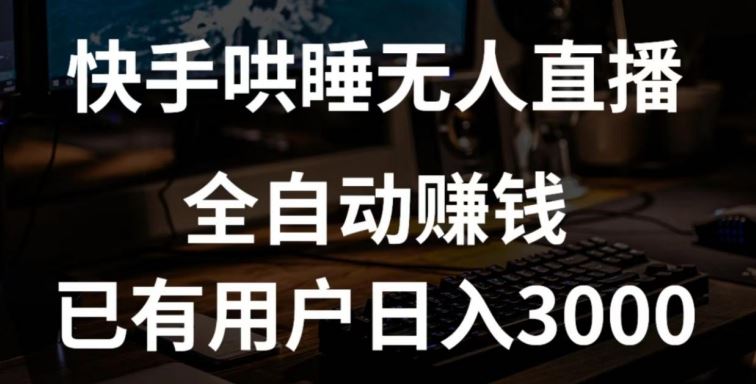 快手哄睡无人直播+独家挂载技术，已有用户日入3000+【赚钱流程+直播素材】【揭秘】-3YVIP资源库