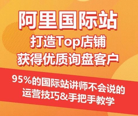 【阿里国际站】打造Top店铺&获得优质询盘客户，​95%的国际站讲师不会说的运营技巧-3YVIP资源库