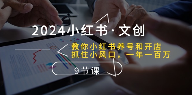 2024小红书文创：教你小红书养号和开店、抓住小风口 一年一百万 (9节课)-3YVIP资源库