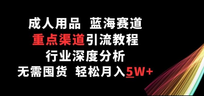 成人用品，蓝海赛道，重点渠道引流教程，行业深度分析，无需囤货，轻松月入5W+【揭秘】-3YVIP资源库