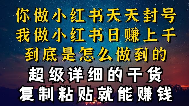 都知道小红书能引流私域变现，可为什么我能一天引流几十人变现上千，但你却频频封号违规被限流【揭秘】-3YVIP资源库
