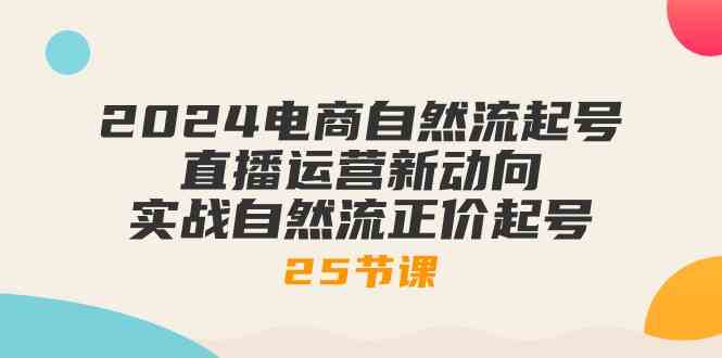 2024电商自然流起号，直播运营新动向 实战自然流正价起号（25节课）-3YVIP资源库
