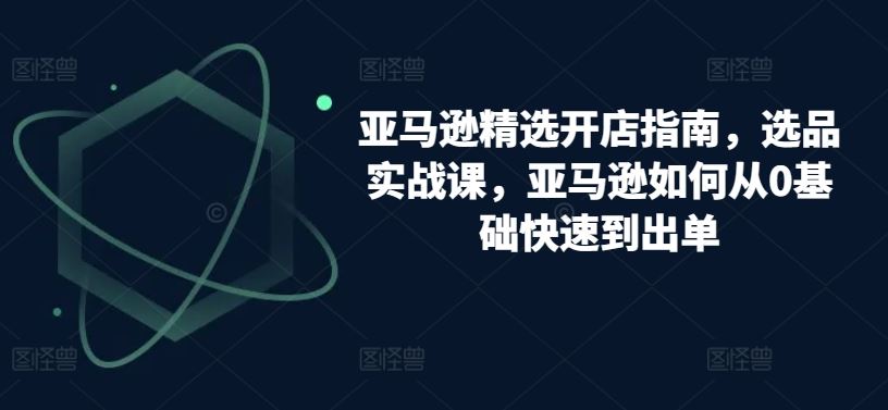 亚马逊精选开店指南，选品实战课，亚马逊如何从0基础快速到出单-3YVIP资源库
