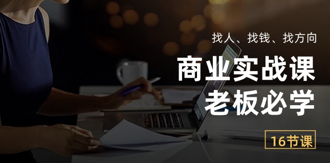 商业实战课【老板必学】：找人、找钱、找方向（16节课）-3YVIP资源库