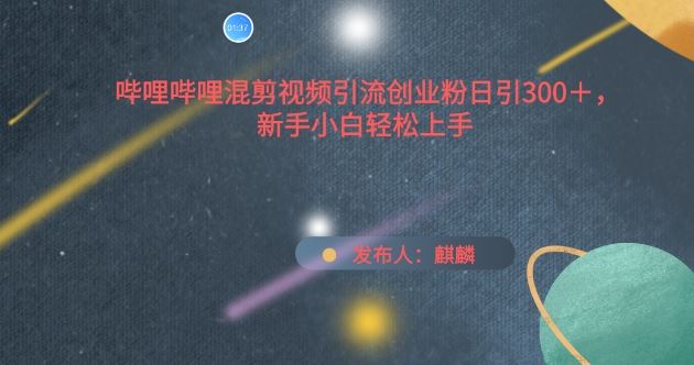哔哩哔哩混剪视频引流创业粉日引300+，新手小白轻松上手【揭秘】-3YVIP资源库