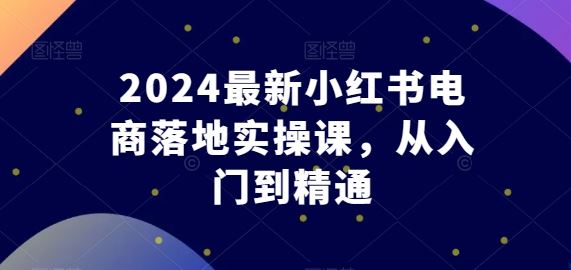 2024最新小红书电商落地实操课，从入门到精通-3YVIP资源库