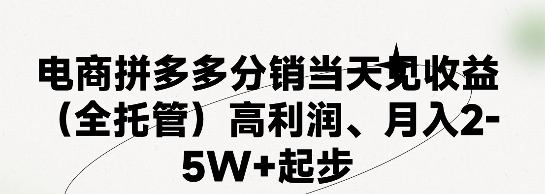 最新拼多多模式日入4K+两天销量过百单，无学费、 老运营代操作、小白福利，了解不吃亏-3YVIP资源库