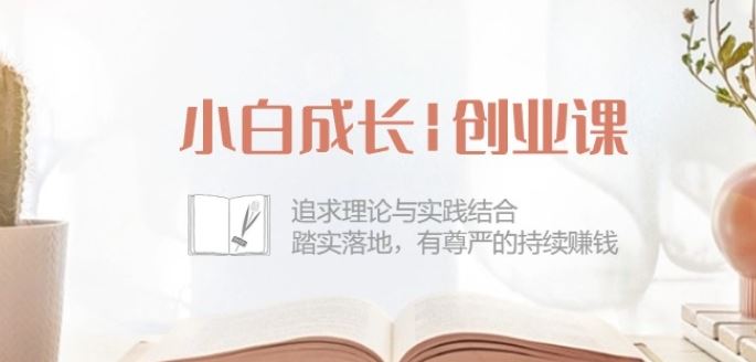 小白成长创业课：追求理论与实践结合，踏实落地，有尊严的持续赚钱-42节-3YVIP资源库