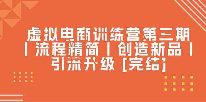 虚拟电商训练营第三期丨流程精简丨创造新品丨引流升级 [完结]-3YVIP资源库
