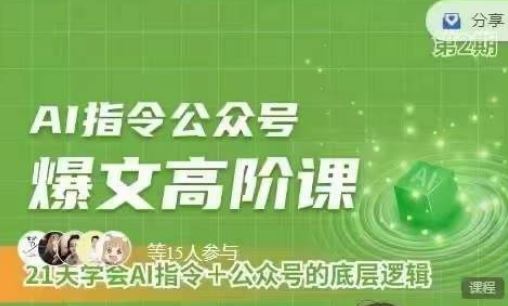 Ai指令公众号高阶课，学会ai指令+公众号的底层逻辑-3YVIP资源库