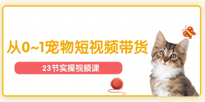 宠物行业从0~1宠物短视频带货实操课（23节课）-3YVIP资源库