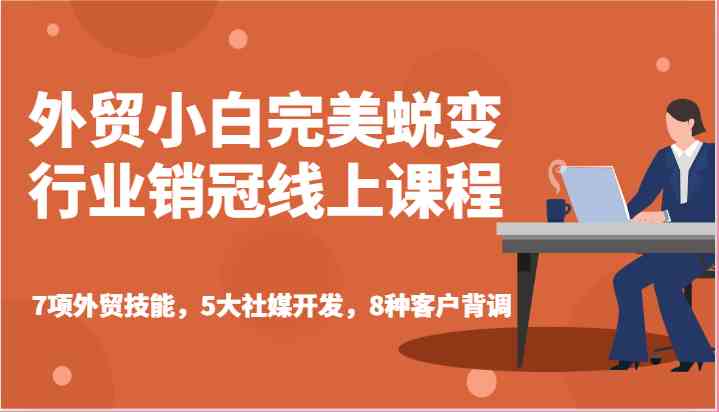 外贸小白完美蜕变行业销冠线上课程-7项外贸技能，5大社媒开发，8种客户背调-3YVIP资源库
