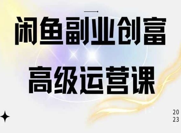 闲鱼电商运营高级课程，一部手机学会闲鱼开店赚钱-3YVIP资源库