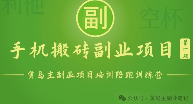 手机搬砖小副业项目训练营1.0，实测1小时收益50+，一部手机轻松日入100+-3YVIP资源库