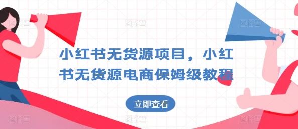 小红书无货源项目，小红书无货源电商保姆级教程【揭秘】-3YVIP资源库