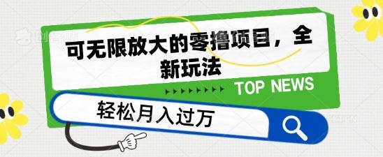 可无限放大的零撸项目，全新玩法，一天单机撸个50+没问题【揭秘】-3YVIP资源库