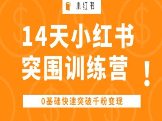 14天小红书突围训练营 ，0基础快速突破千粉变现-3YVIP资源库