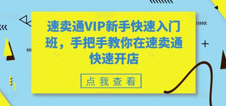 速卖通VIP新手快速入门班，手把手教你在速卖通快速开店-3YVIP资源库