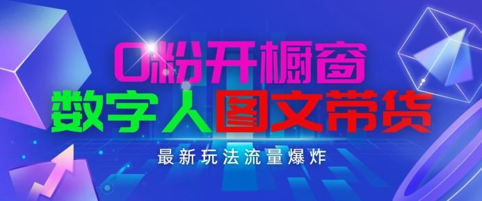 抖音最新项目，0粉开橱窗，数字人图文带货，流量爆炸，简单操作，日入1K+【揭秘】-3YVIP资源库